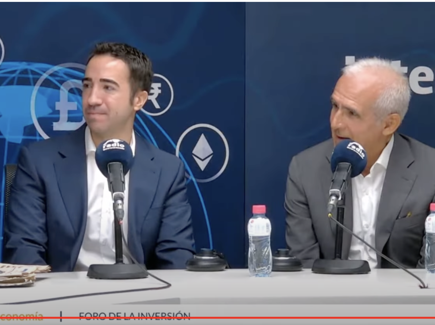 Antonio Fernández Quesada y César Sala Gamero presentando Tesys Internacional en Intereconomía